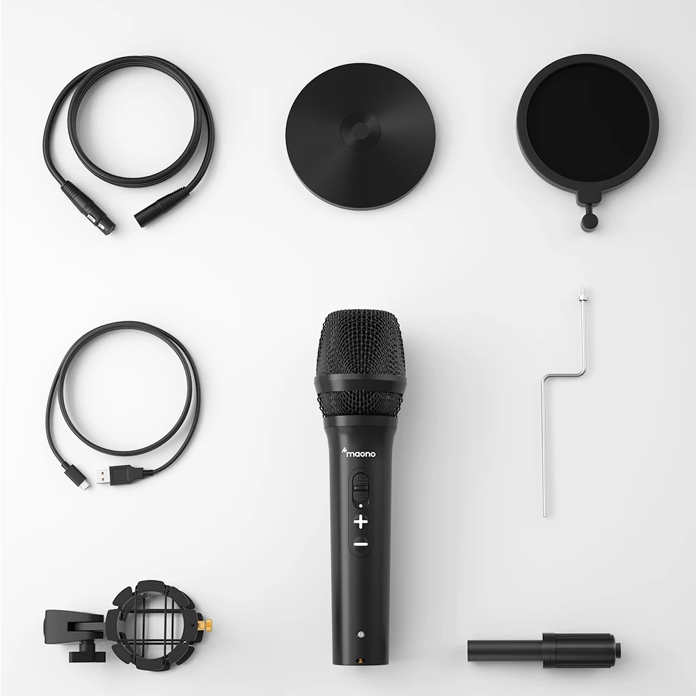 MAONO COMPLETE PODCAST STUDIO SETUP – 2× HD300 MICROPHONES + P2 AUDIO INTERFACE + 2× MH700 HEADPHONES - Thumbnail 4