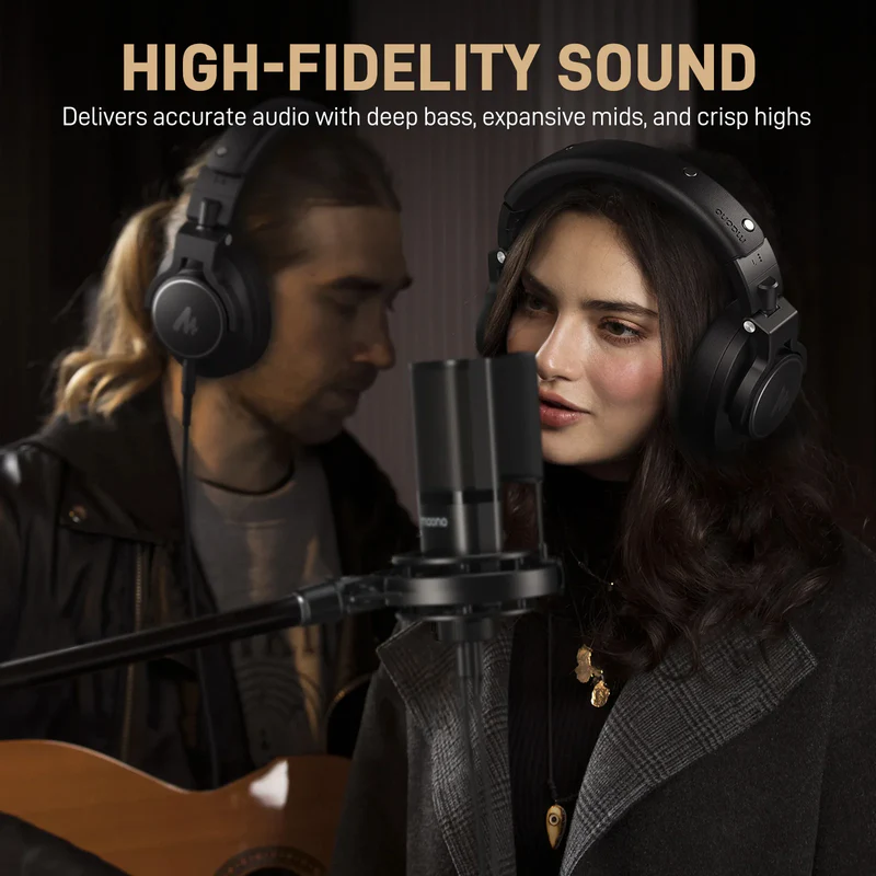 MAONO COMPLETE PODCAST STUDIO SETUP – 2× HD300 MICROPHONES + P2 AUDIO INTERFACE + 2× MH700 HEADPHONES - Thumbnail 13