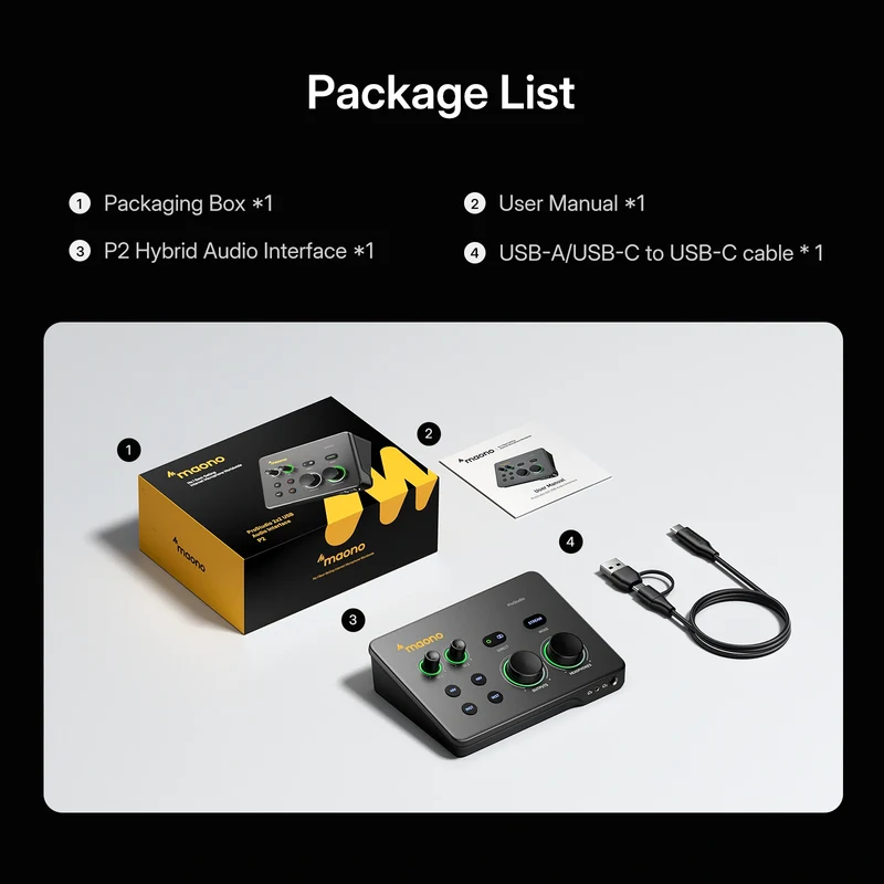 Maono P2 USB Hybrid Audio Interface - Thumbnail 9