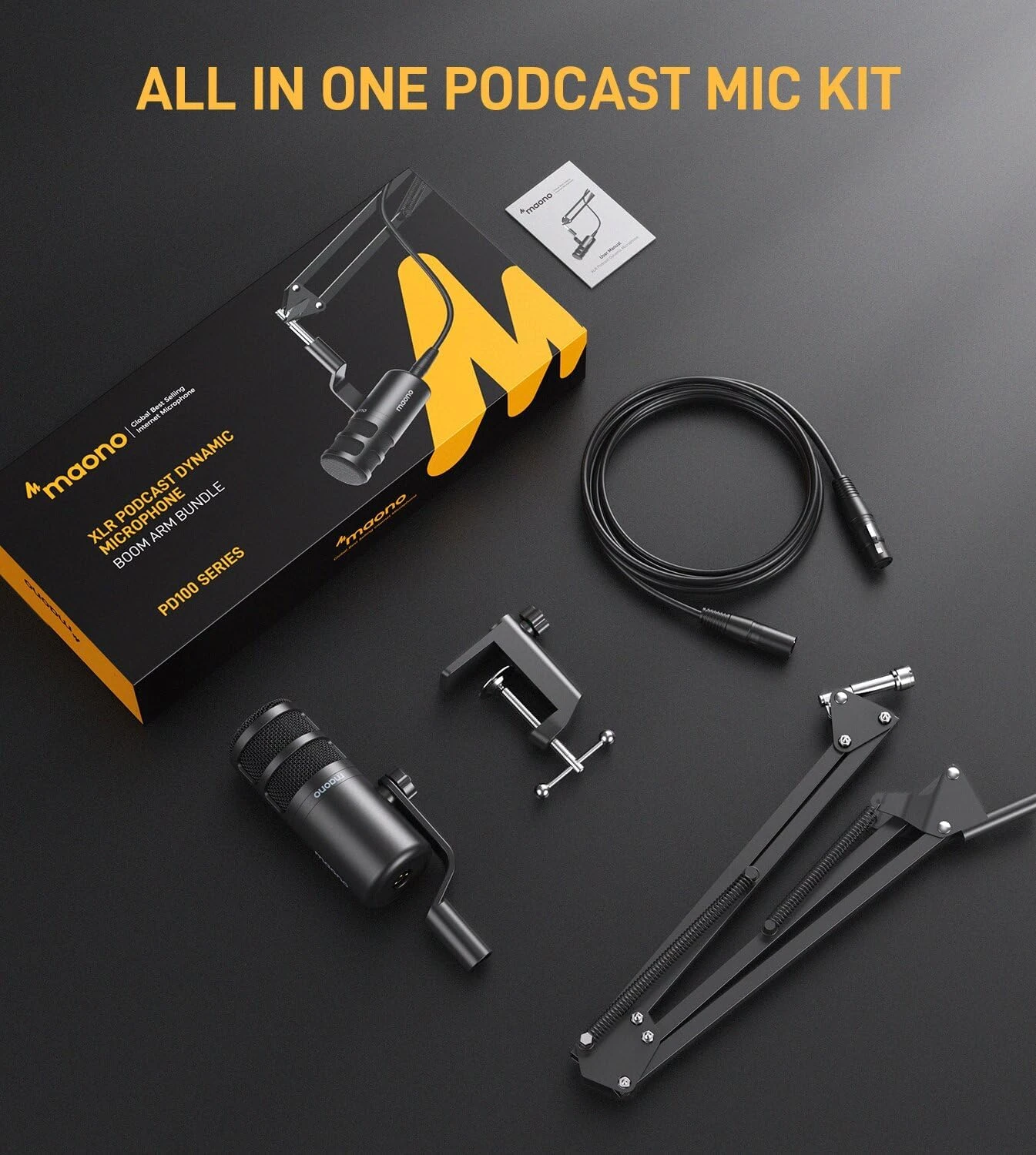 MAONO PD100 GEN 2 S USB/XLR DYNAMIC MICROPHONE  (WITH BOOM ARM STAND) - Thumbnail 11