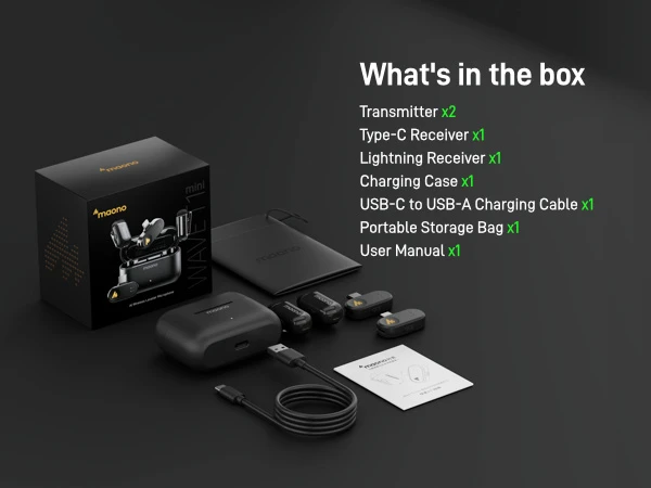  MAONO WAVE T1 MINI PBC2 TYPE-C & LIGHTNING RECEIVER MICROPHONE - Thumbnail 3