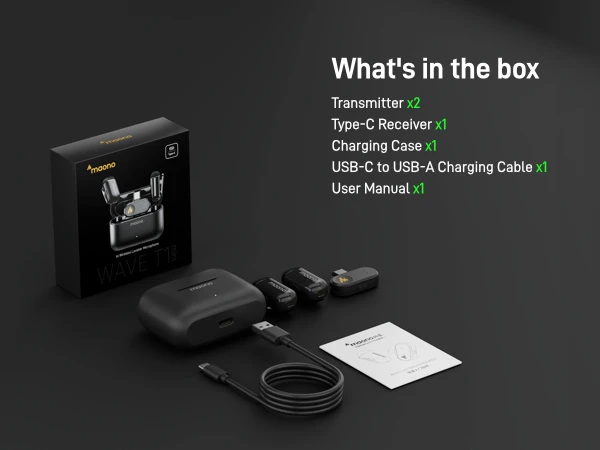 MAONO WAVE T1 MINI PC2 TYPE-C RECEIVER MICROPHONE - Thumbnail 3