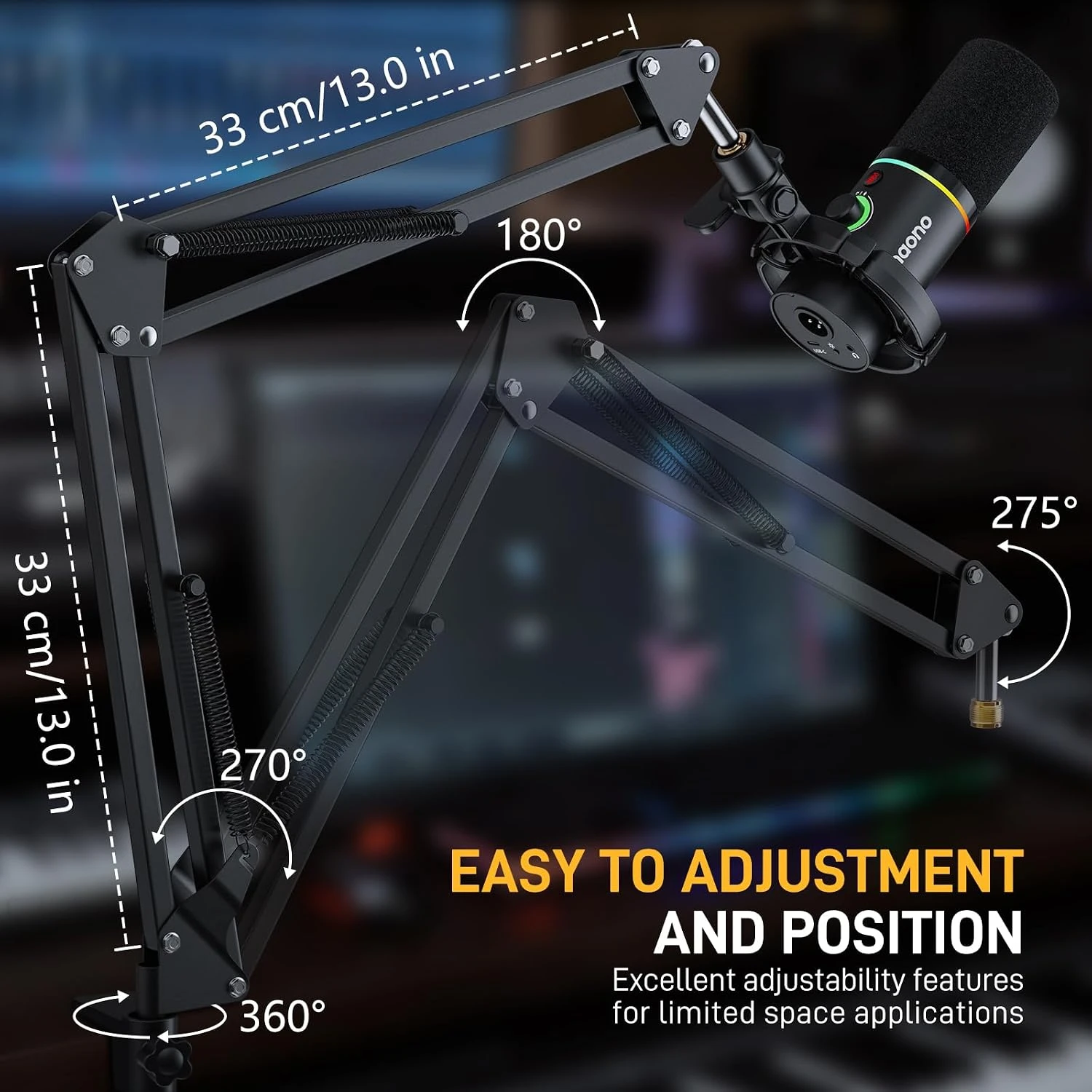 MAONO BA20 Microphone Boom Arm Stand - Thumbnail 2