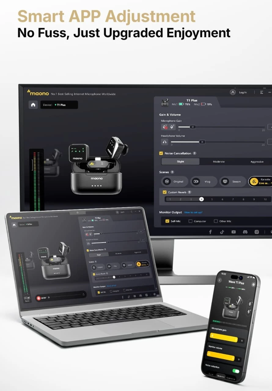 MAONO WAVE T1 PLUS PC2 MICROPHONE - Thumbnail 6