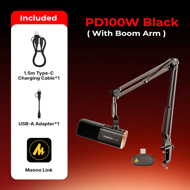 MAONO PD100W S WIRELESS PODCAST MICROPHONE (WITH STAND