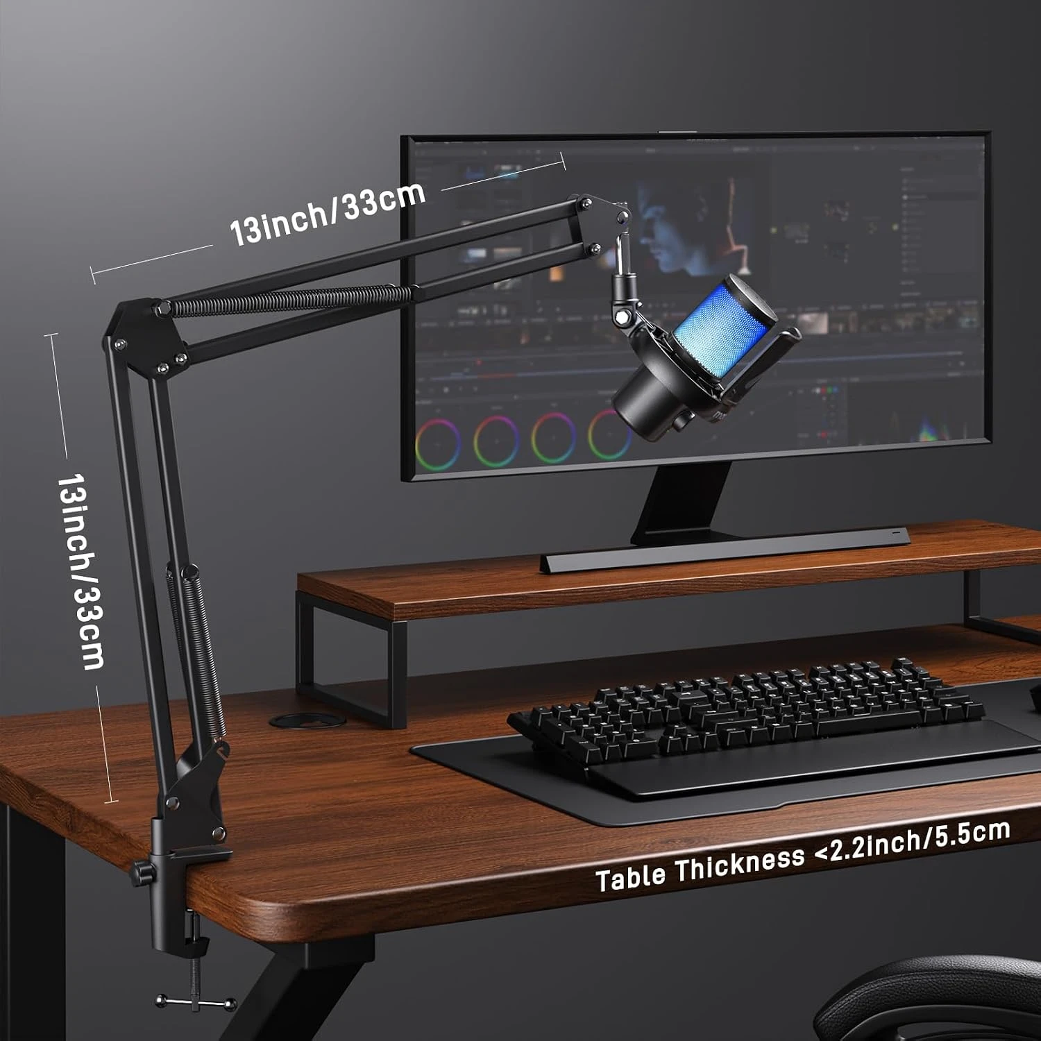 MAONO BA20 Microphone Boom Arm Stand - Thumbnail 9