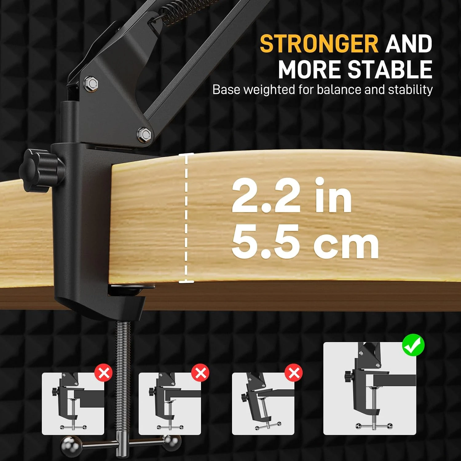 MAONO BA20 Microphone Boom Arm Stand - Thumbnail 3