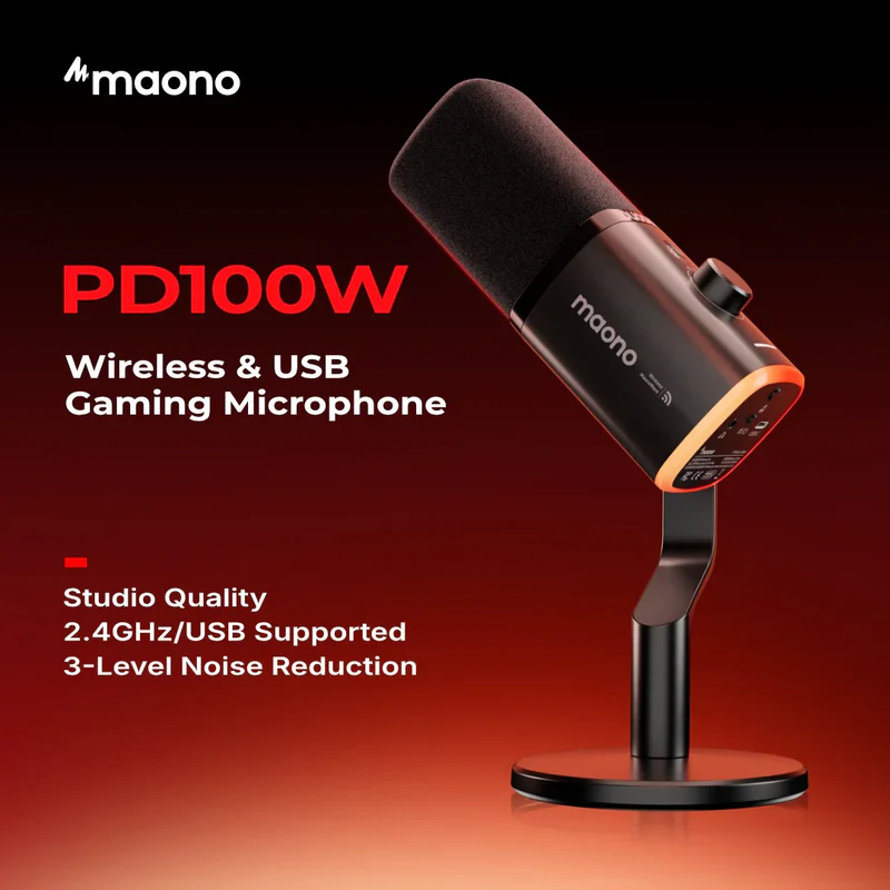 New Launch | PD100W Wireless & USB Dynamic Microphone For Game Streaming - Thumbnail 2