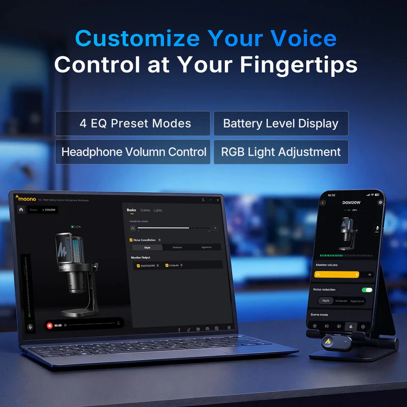 New Launch | DGM20W Wireless Gaming Microphone - Thumbnail 8