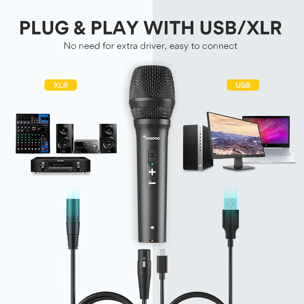 MAONO COMPLETE PODCAST STUDIO SETUP – 2× HD300 MICROPHONES + P2 AUDIO INTERFACE + 2× MH700 HEADPHONES - Thumbnail 6