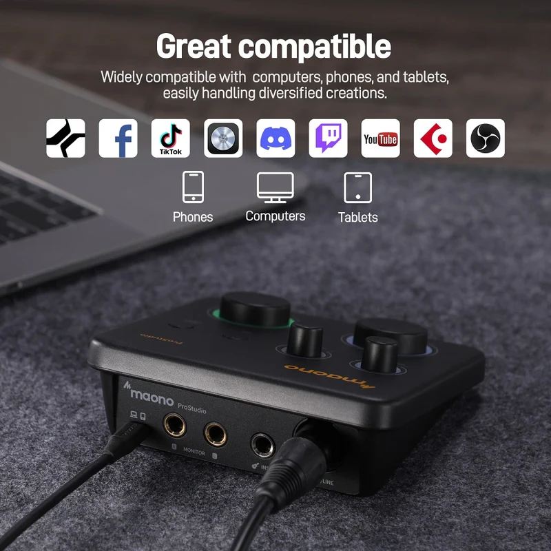 Maono PS22 Lite Audio Interface Mixer - Thumbnail 5