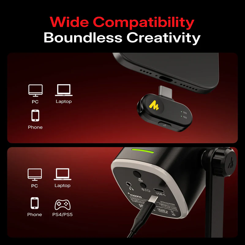 New Launch | PD100W Wireless & USB Dynamic Microphone For Game Streaming - Thumbnail 9