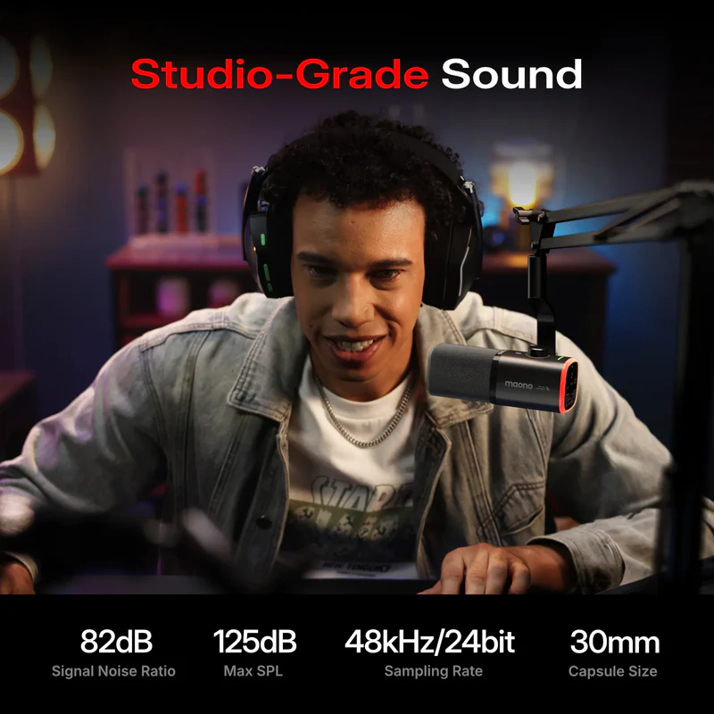 MAONO PD100W S WIRELESS PODCAST MICROPHONE (WITH STAND - Thumbnail 5