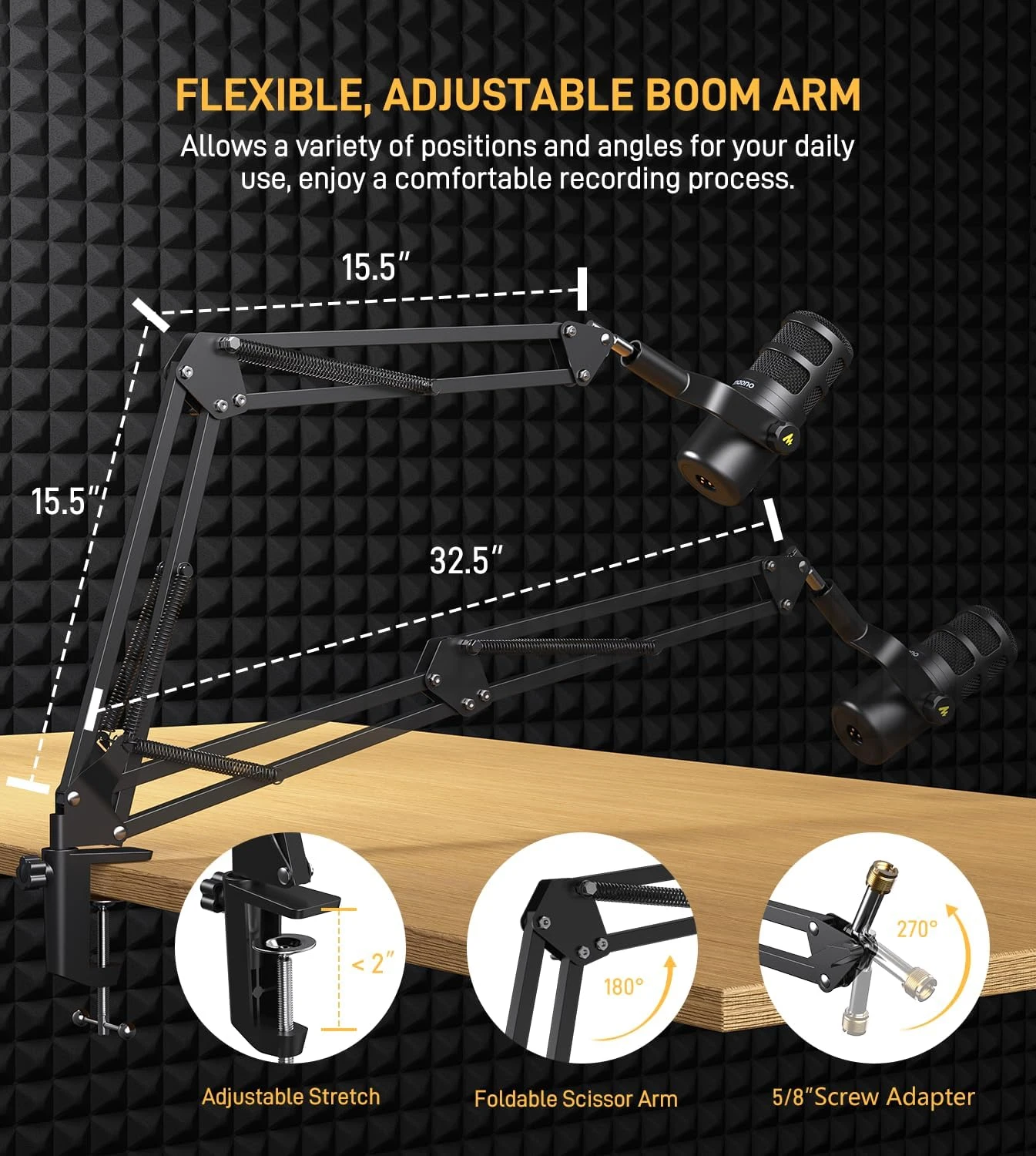 MAONO PD100 GEN 2 S USB/XLR DYNAMIC MICROPHONE  (WITH BOOM ARM STAND) - Thumbnail 10
